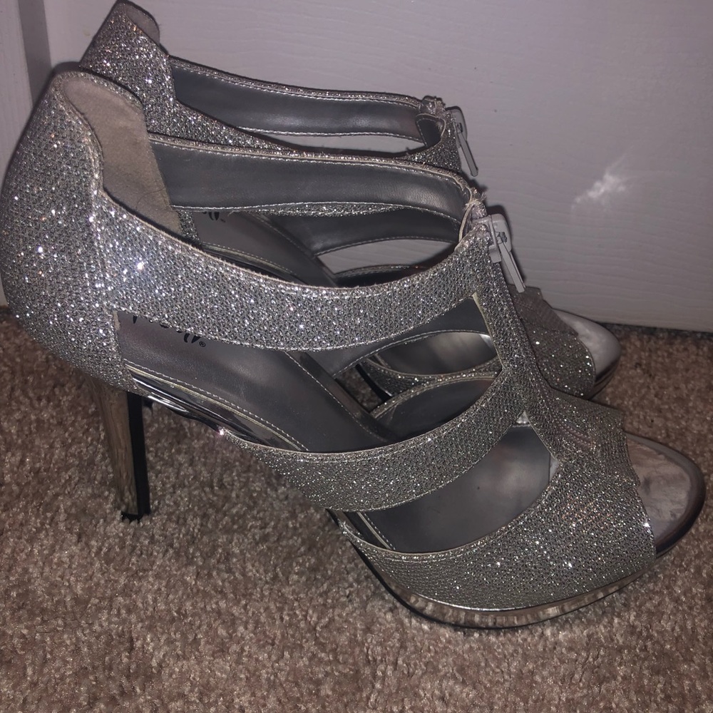 Silver Sparkle Heels